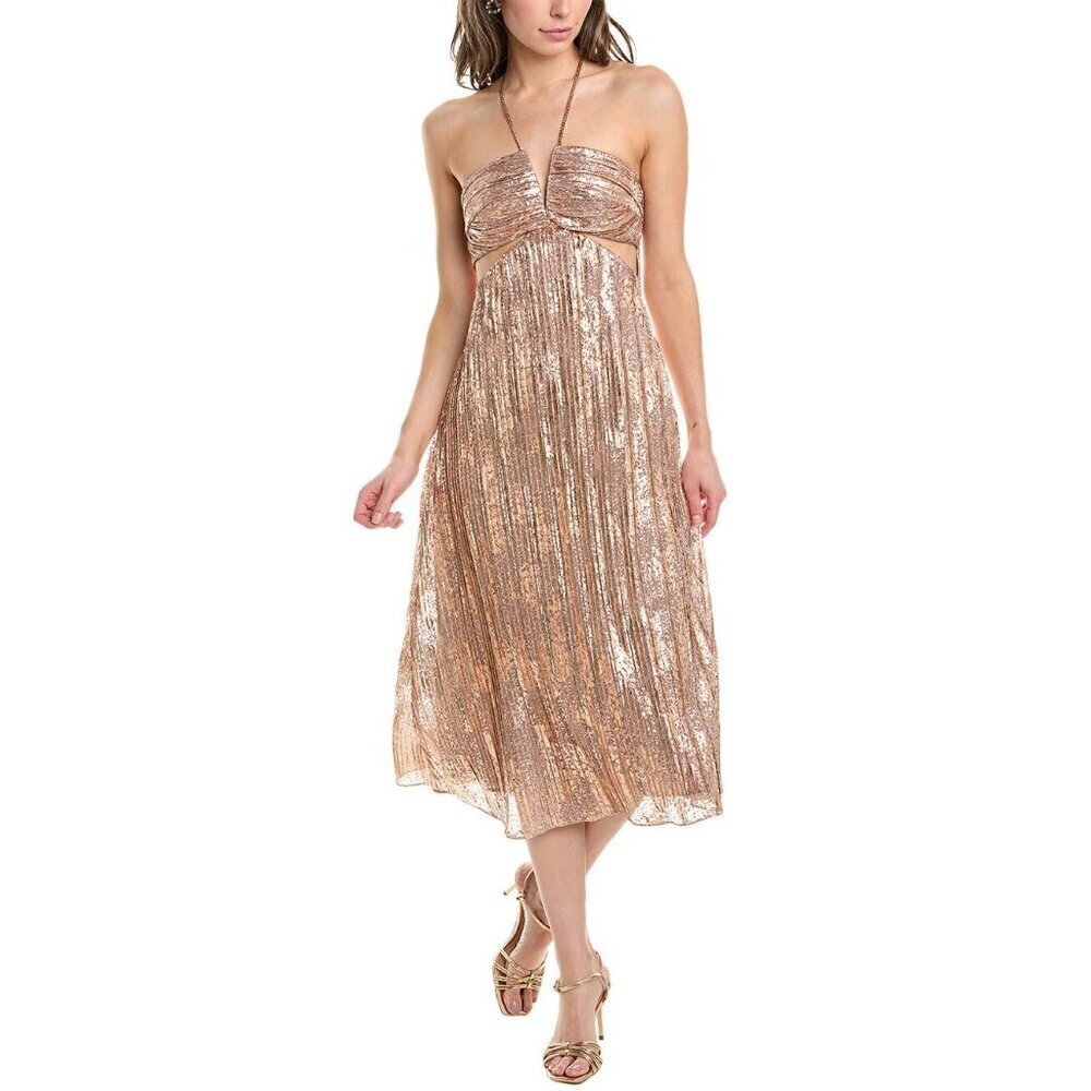 Liv Foster Foil Cut Out Midi Dress